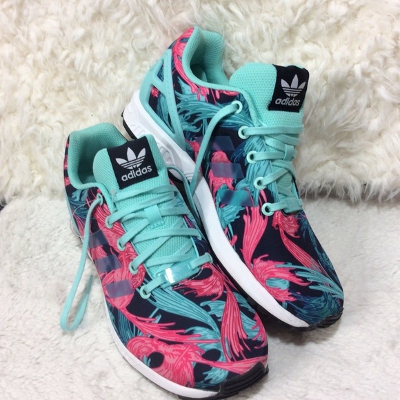 New Adidas  Navy Blue,Pink & Teal Shoes Sz 6.5 - Picture 7 of 8